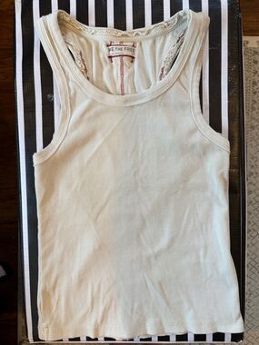 We The Free Small Ribbed Scoop Tank in Cream